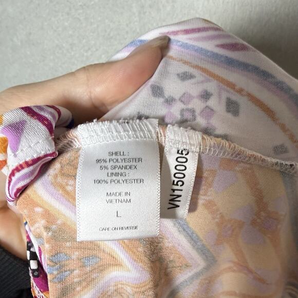 New York & Company Long Strapless Geometric Maxi Dress Size L - Picture 5 of 8